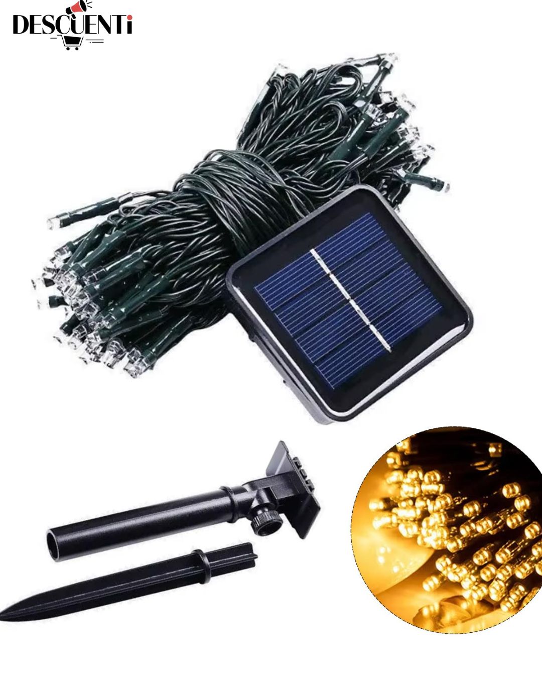 LUCES SOLARES CALIDAS DE NAVIDAD